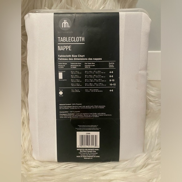 Brand New White Denley Striped tablecloth table linen - Picture 2 of 2